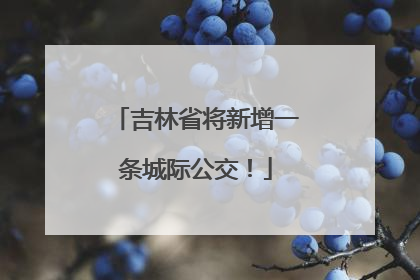 吉林省将新增一条城际公交！