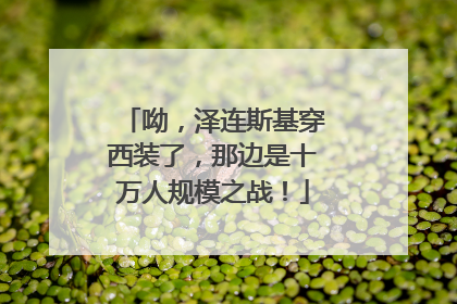 呦，泽连斯基穿西装了，那边是十万人规模之战！