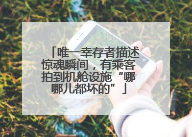 唯一幸存者描述惊魂瞬间，有乘客拍到机舱设施“哪哪儿都坏的”