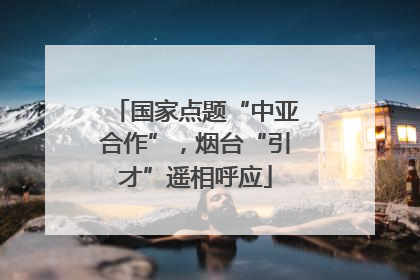 国家点题“中亚合作”，烟台“引才”遥相呼应