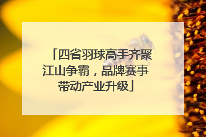 四省羽球高手齐聚江山争霸，品牌赛事带动产业升级