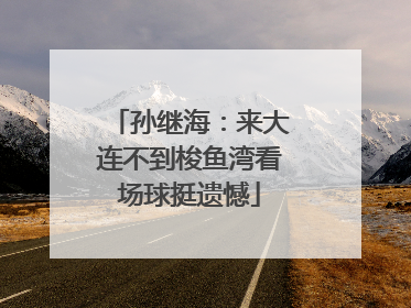 孙继海：来大连不到梭鱼湾看场球挺遗憾