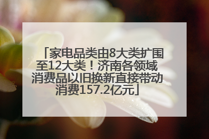 家电品类由8大类扩围至12大类！济南各领域消费品以旧换新直接带动消费157.2亿元