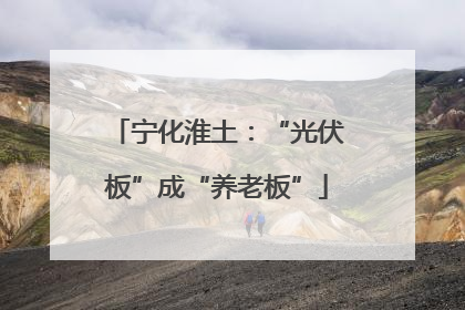 宁化淮土：“光伏板”成“养老板”