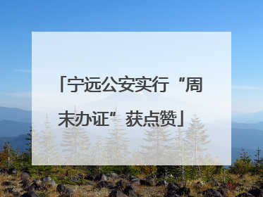 宁远公安实行“周末办证”获点赞