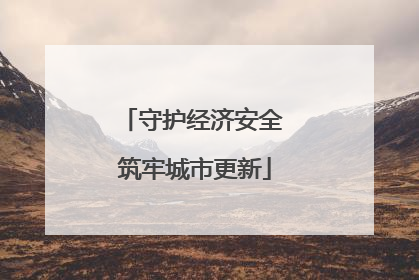 守护经济安全 筑牢城市更新