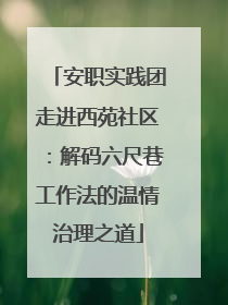安职实践团走进西苑社区：解码六尺巷工作法的温情治理之道