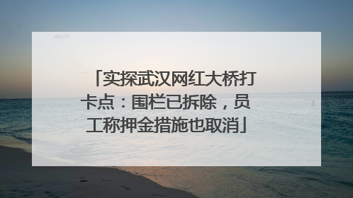 实探武汉网红大桥打卡点：围栏已拆除，员工称押金措施也取消