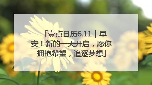壹点日历6.11｜早安！新的一天开启，愿你拥抱希望，追逐梦想