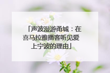 声波漫游甬城：在喜马拉雅播客听见爱上宁波的理由