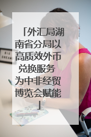 外汇局湖南省分局以高质效外币兑换服务 为中非经贸博览会赋能