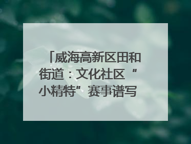 威海高新区田和街道：文化社区“小精特”赛事谱写文化赋能新乐章