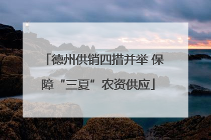 德州供销四措并举 保障“三夏”农资供应