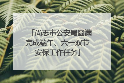 尚志市公安局圆满完成端午、六一双节安保工作任务