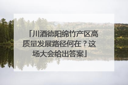 川酒德阳绵竹产区高质量发展路径何在？这场大会给出答案