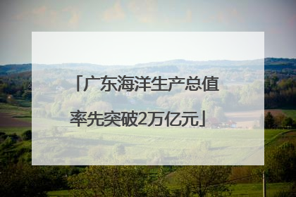 广东海洋生产总值率先突破2万亿元
