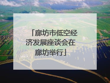廊坊市低空经济发展座谈会在廊坊举行