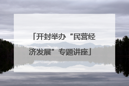 开封举办“民营经济发展”专题讲座