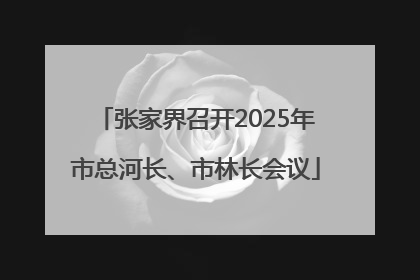 张家界召开2025年市总河长、市林长会议