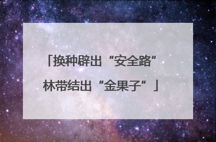 换种辟出“安全路” 林带结出“金果子”