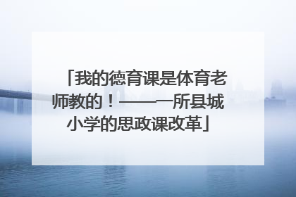 我的德育课是体育老师教的！——一所县城小学的思政课改革