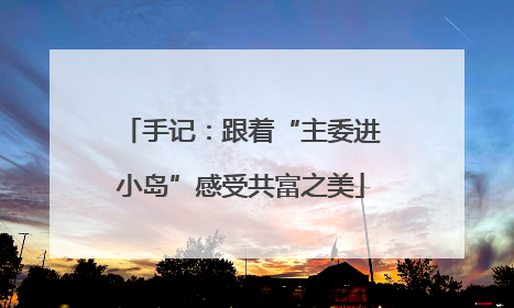 手记：跟着“主委进小岛”感受共富之美