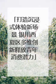 打造沉浸式体验新场景 银川西夏区多维创新释放青年消费潜力