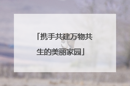 携手共建万物共生的美丽家园