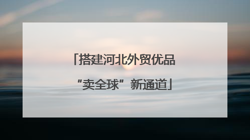 搭建河北外贸优品“卖全球”新通道