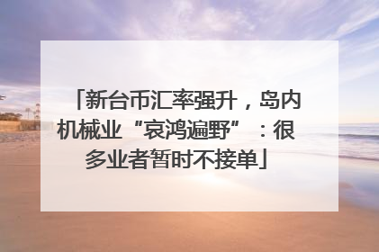 新台币汇率强升，岛内机械业“哀鸿遍野”：很多业者暂时不接单