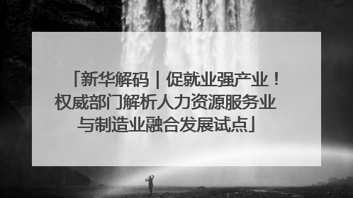 新华解码｜促就业强产业！权威部门解析人力资源服务业与制造业融合发展试点