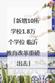 新增10所学校1.8万个学位 临沂教育改革重磅出击