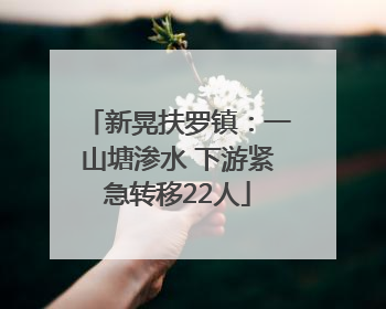 新晃扶罗镇：一山塘渗水 下游紧急转移22人