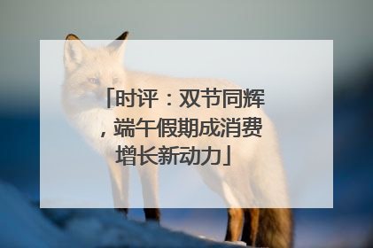 时评：双节同辉，端午假期成消费增长新动力