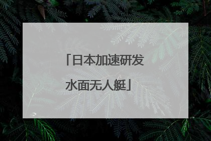 日本加速研发水面无人艇