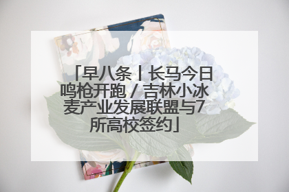 早八条丨长马今日鸣枪开跑／吉林小冰麦产业发展联盟与7所高校签约