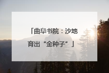 曲阜书院：沙地育出“金种子”