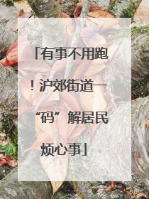 有事不用跑！沪郊街道一“码”解居民烦心事
