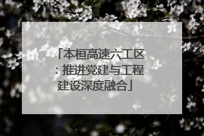 本桓高速六工区：推进党建与工程建设深度融合