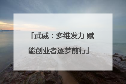 武威：多维发力 赋能创业者逐梦前行