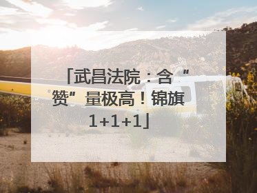 武昌法院：含“赞”量极高！锦旗1+1+1