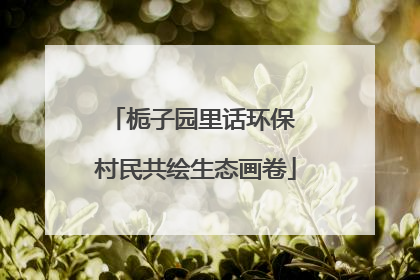栀子园里话环保 村民共绘生态画卷