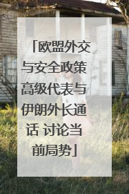 欧盟外交与安全政策高级代表与伊朗外长通话 讨论当前局势