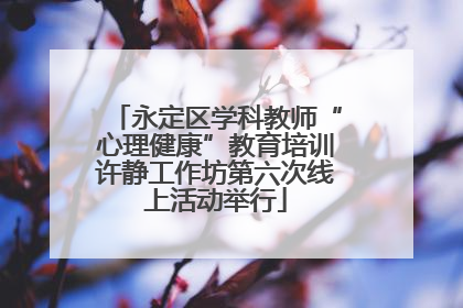 永定区学科教师“心理健康”教育培训许静工作坊第六次线上活动举行