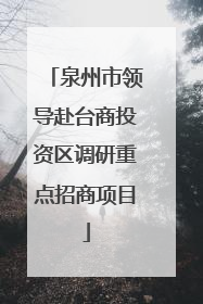 泉州市领导赴台商投资区调研重点招商项目