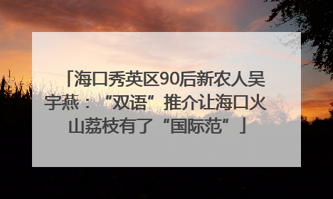 海口秀英区90后新农人吴宇燕：“双语”推介让海口火山荔枝有了“国际范”