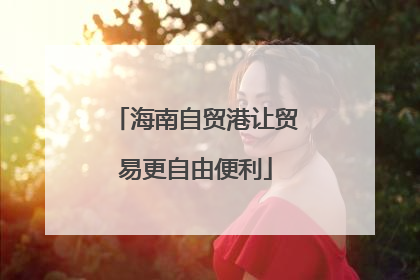 海南自贸港让贸易更自由便利