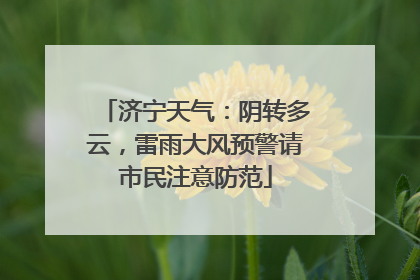 济宁天气：阴转多云，雷雨大风预警请市民注意防范