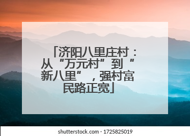 济阳八里庄村：从“万元村”到“新八里”，强村富民路正宽