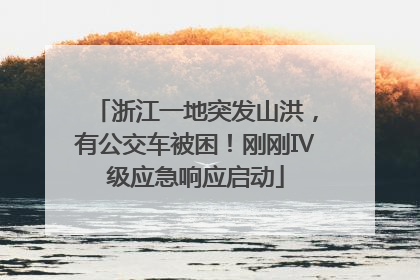 浙江一地突发山洪，有公交车被困！刚刚Ⅳ级应急响应启动